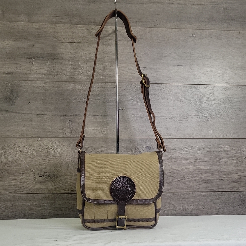 Men's Duluth Pack Tan and Brown Canvas Leather Crossbody Bag